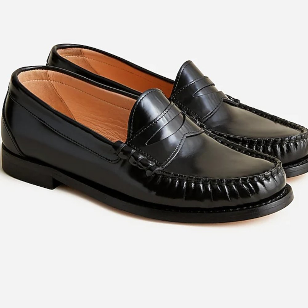 J. Crew Winona Penny Loafers in Spazzolato Leather